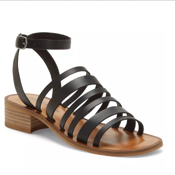 Lucky Brand Women's Black Firola Strappy City Sandals Ankle Straps Size 6.5 - Picture 1 of 11